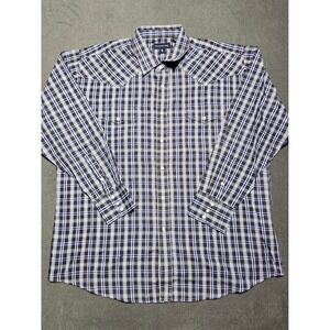 Panhandle Slim Mens XL‎ Plaid Western Shirt Long Sleeve Cowboy Rodeo Rockabilly